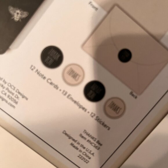 Thank You‎ Cards with Bees by Rae Dunn (Note Card Set and Stickers - new) - Picture 8 of 13